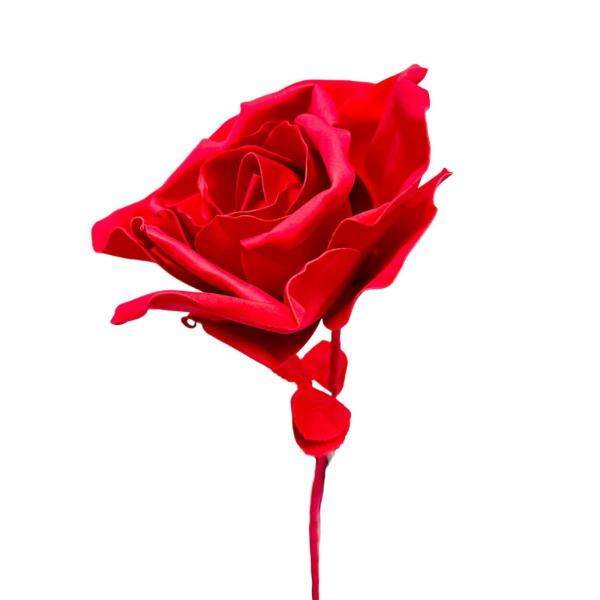 30X80CM SILICON RED ROSE WITH STEM