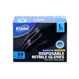 Load image into Gallery viewer, 50 Pack Black Large Powder Free Disposable Gloves