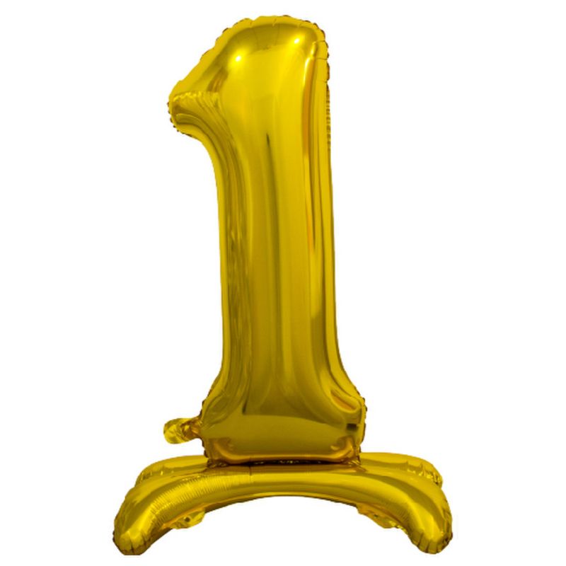 Gold "1" Giant Standing Air Filled Numeral Foil Balloon - 76.2cm