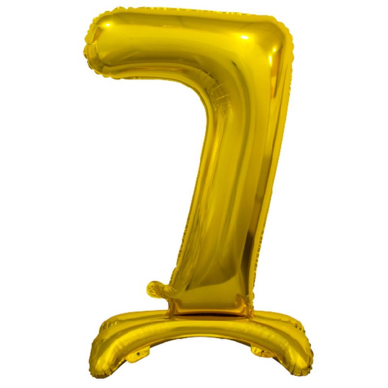 Gold "7" Giant Standing Air Filled Numeral Foil Balloon - 76.2cm