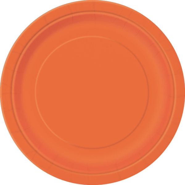 20 Pack Pumpkin Orange Paper Plates - 18cm