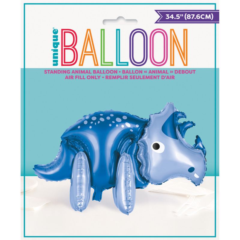 Blue Giant Dinosaur Standing Foil Balloon - 87.6cm