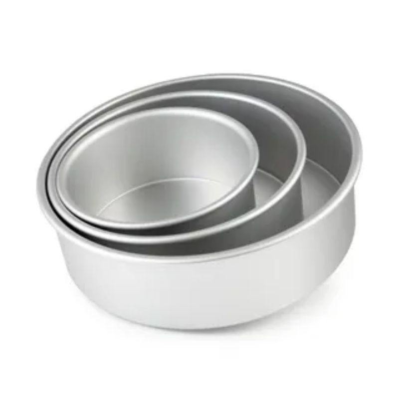 Mondo Set of 3 Round 7.5cm Deep Cake Pans - 15cm, 20cm & 25cm - The Base Warehouse