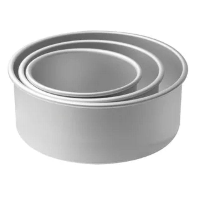 Mondo Set of 3 Round 10cm Deep Cake Pans - 15cm, 20cm & 25cm - The Base Warehouse