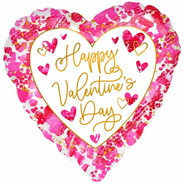 Happy Valentines Day Heartful Foil Balloon - 45cm