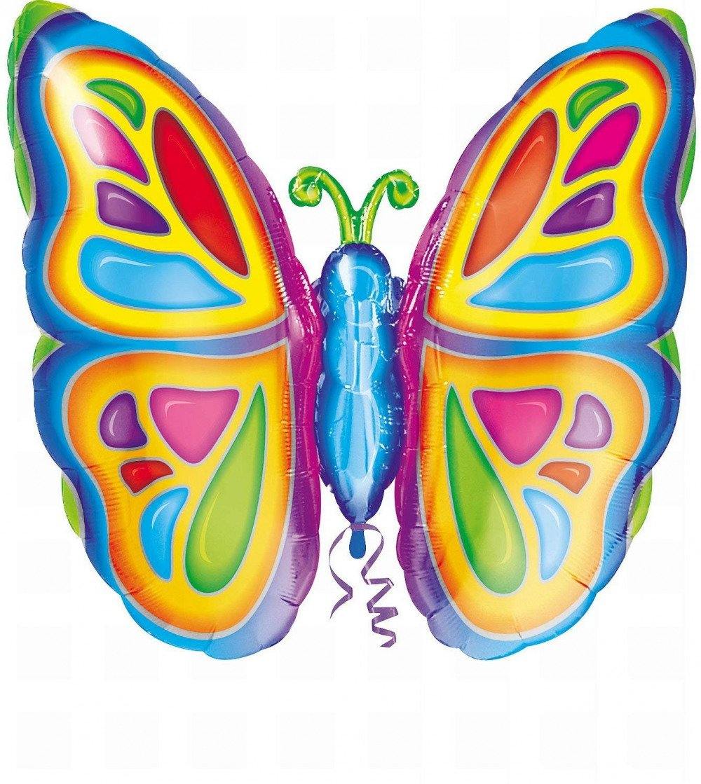 Rainbow Shaped Butterfly Foil Balloon - 63cm