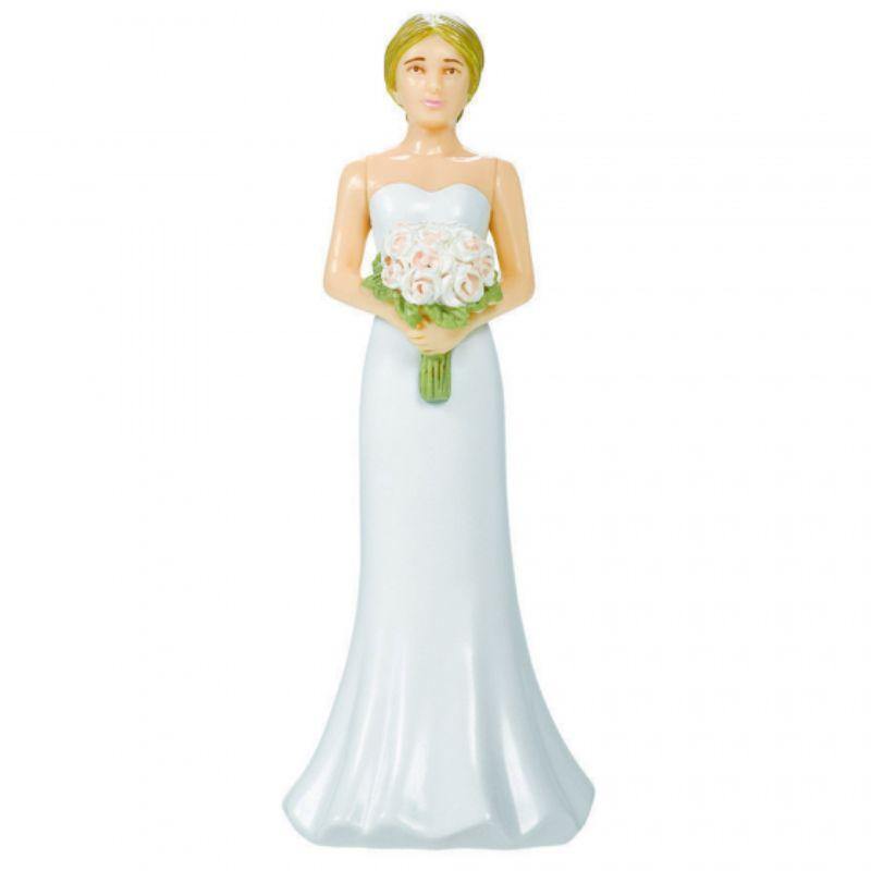 Blonde Hair Bride Cake Topper - 10.4cm - The Base Warehouse