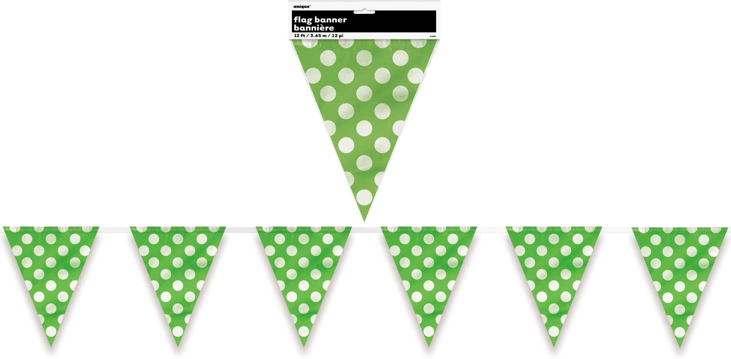 Lime Green Dots Flag Banner - 3.6m