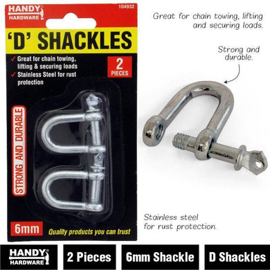 2 Pack D Shackles - 6mm - The Base Warehouse