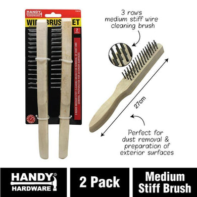 2 Pack Medium Stiff Wire Brushes - The Base Warehouse