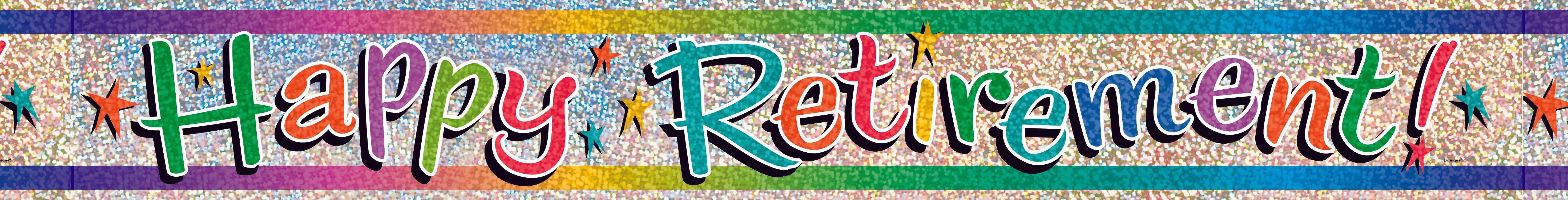 Happy Retirement Prismatic Banner - 3.6m