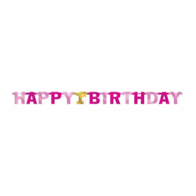 1st Birthday Girl Jointed Letter Banner