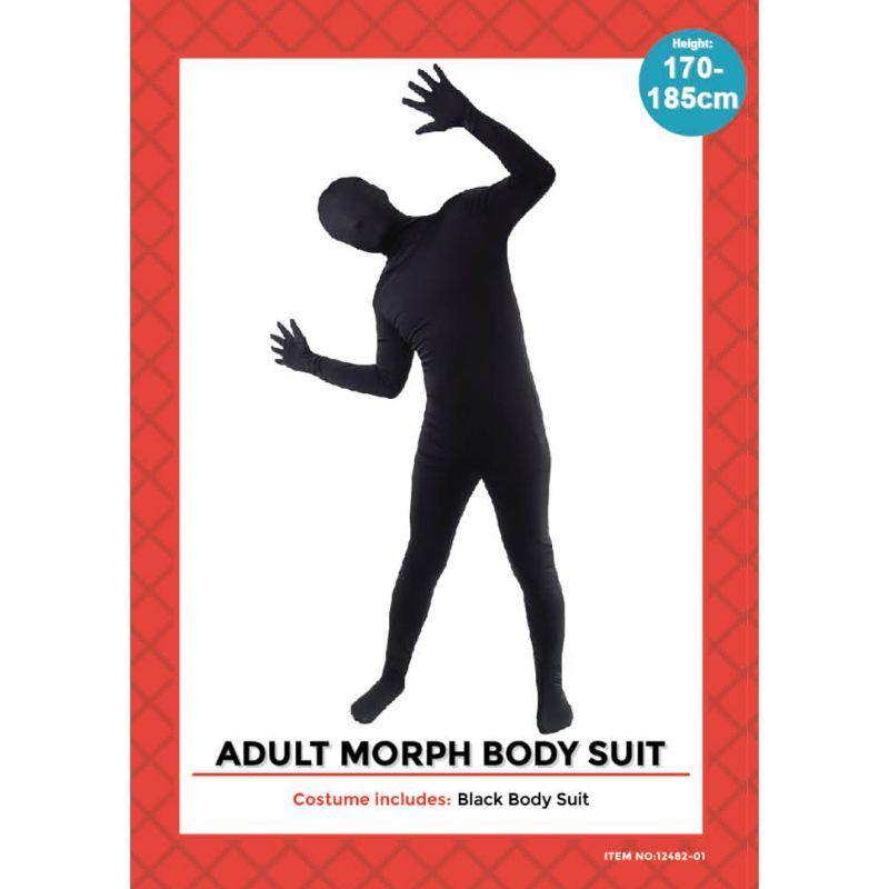 Adults Black Morph Suit Costume - The Base Warehouse