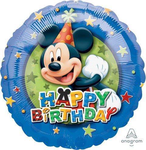 Mickey HBD Stars Round Foil Balloon - 45cm - The Base Warehouse