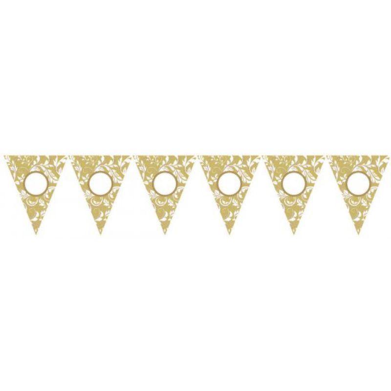 Gold Elegant Scroll Personalised Pennant Banner