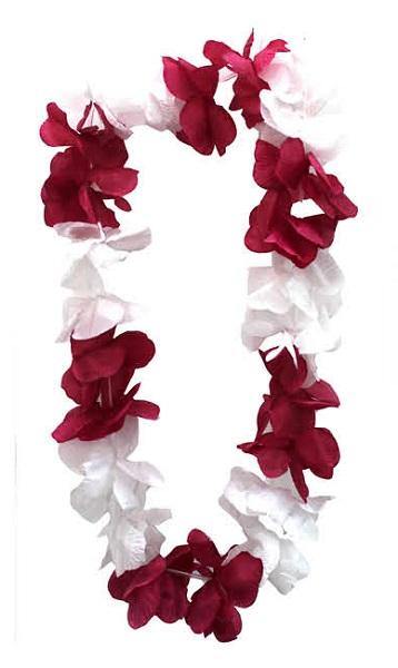 White & Wine Red Hawaiian Lei - The Base Warehouse