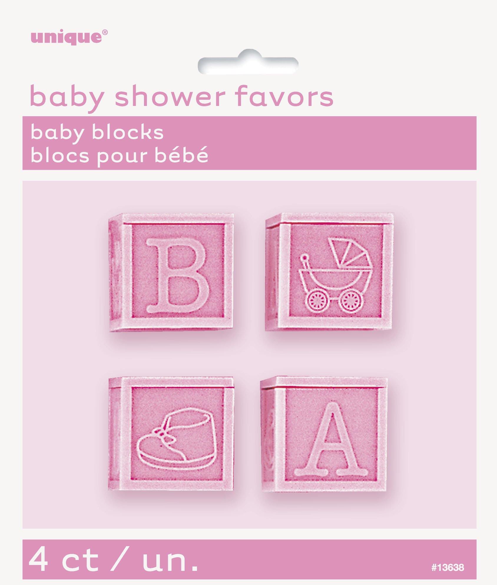 4 Pack Pink Baby Blocks - 2.5cm - The Base Warehouse