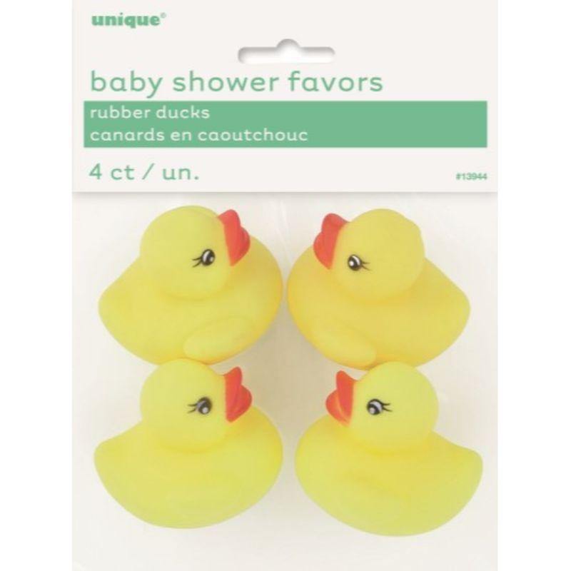 4 Pack Baby Shower Rubber Ducks