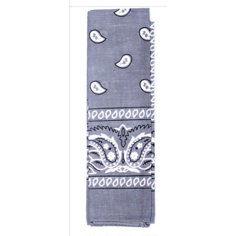 Grey Cotton Paisley Bandana - The Base Warehouse