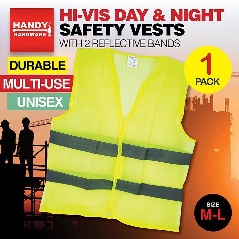 Hi-Vis Day & Night Safety Vests - M-L