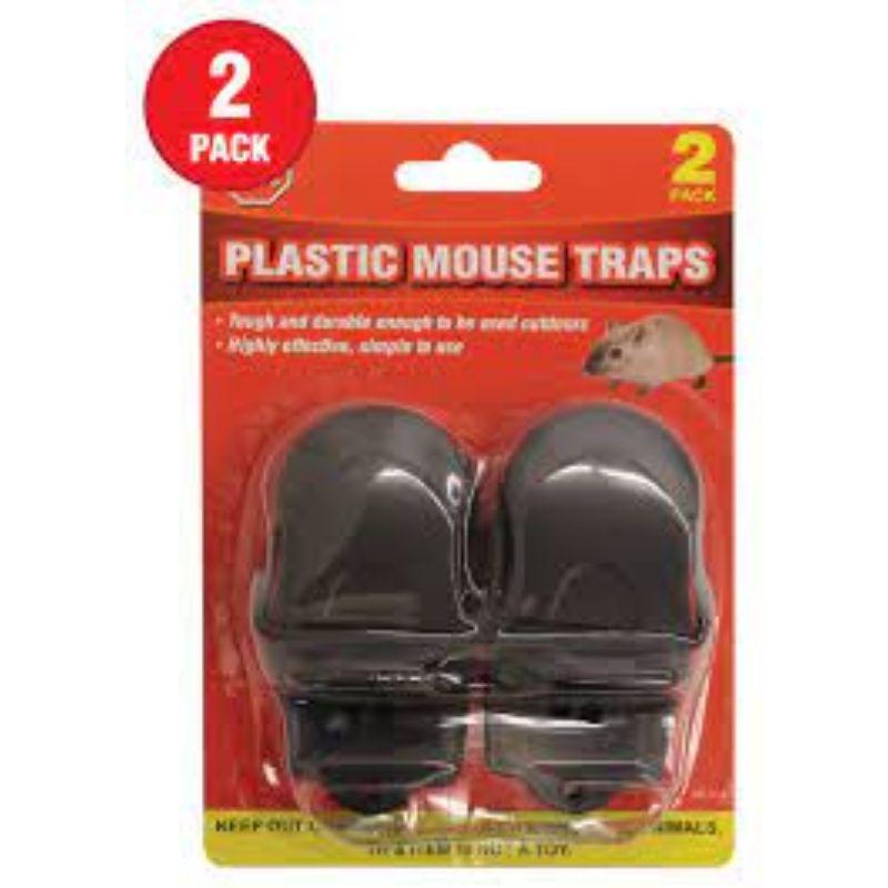 2 Pack Reusable Plastic Mouse Traps - 5cm x 9cm