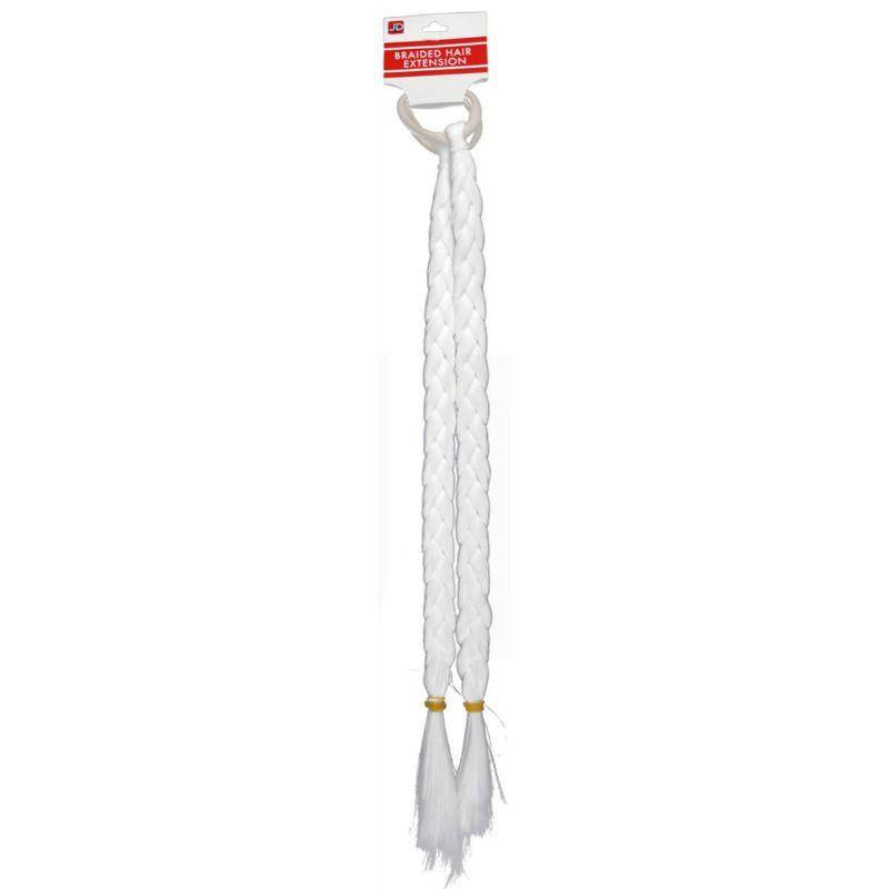 White Long Coloured Braided Hair Extension - The Base Warehouse