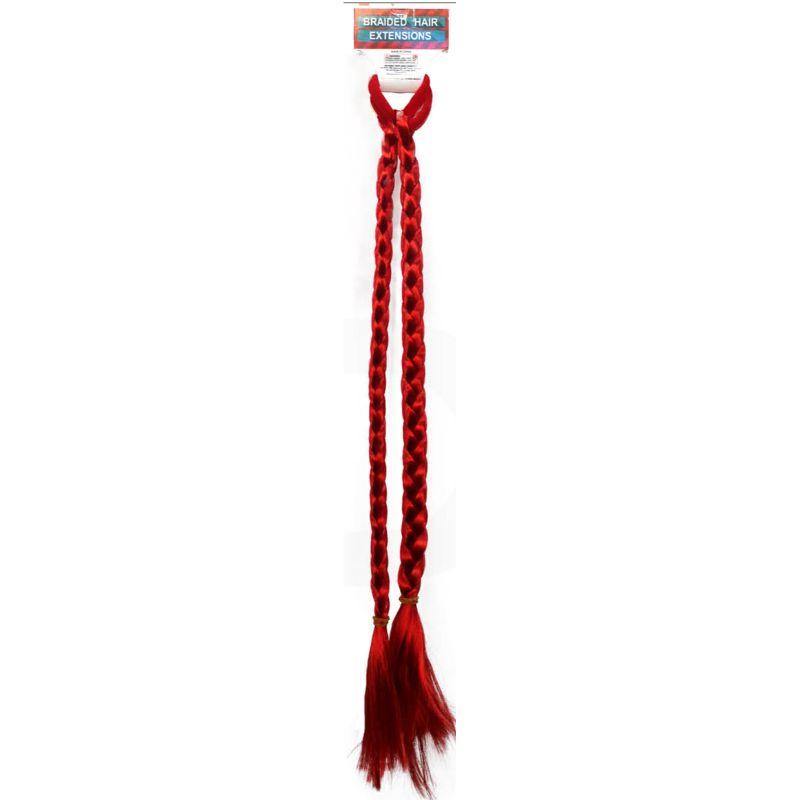 Red Long Coloured Braided Hair Extension - The Base Warehouse