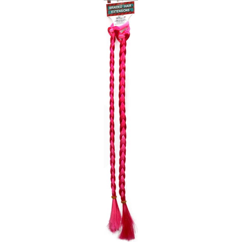 Pink Long Coloured Braided Hair Extension