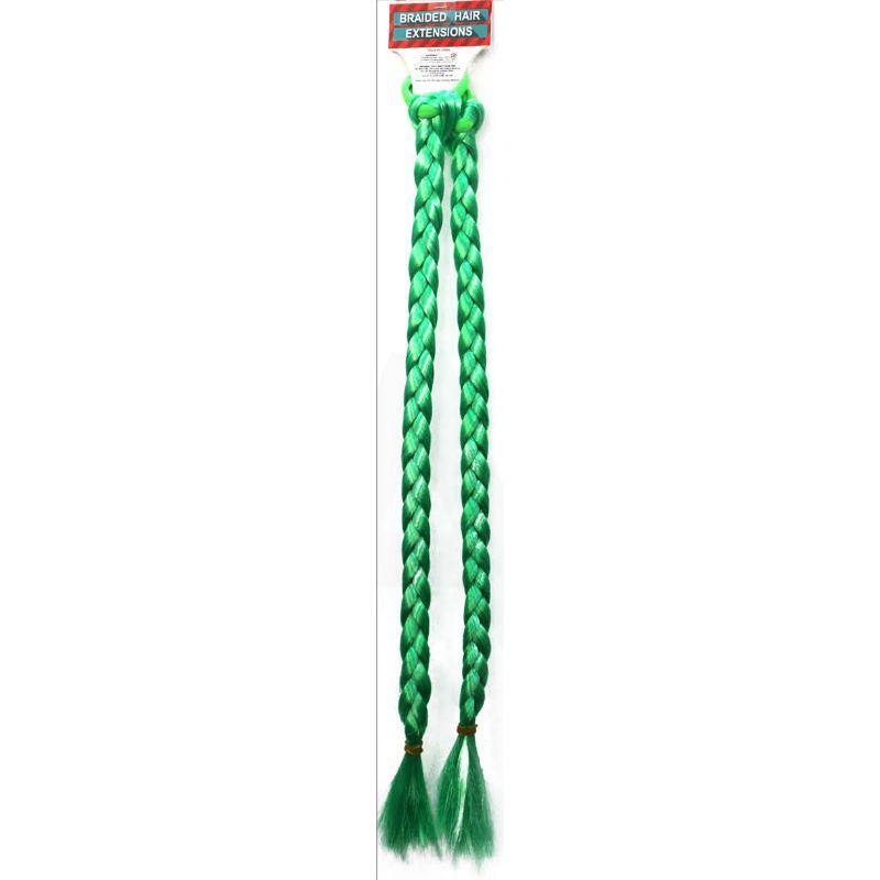 Green Long Coloured Braided Hair Extension