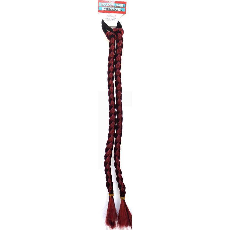 Dark Red Long Coloured Braided Hair Extension