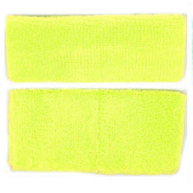 Fluro Yellow Headband & Wristband Set - The Base Warehouse