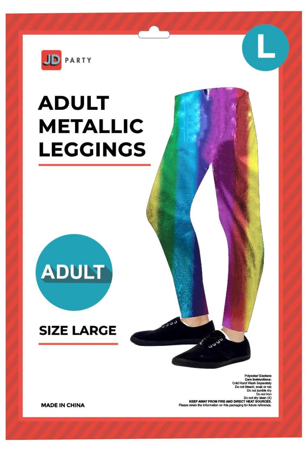 Adult Red Metallic Leggings - Large - The Base Warehouse