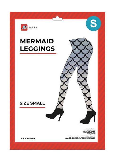 Adult Silver Holographic Mermaid Leggings - Small - The Base Warehouse