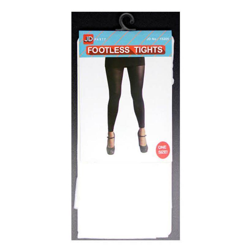 White Plain Colour Footless Tights - The Base Warehouse