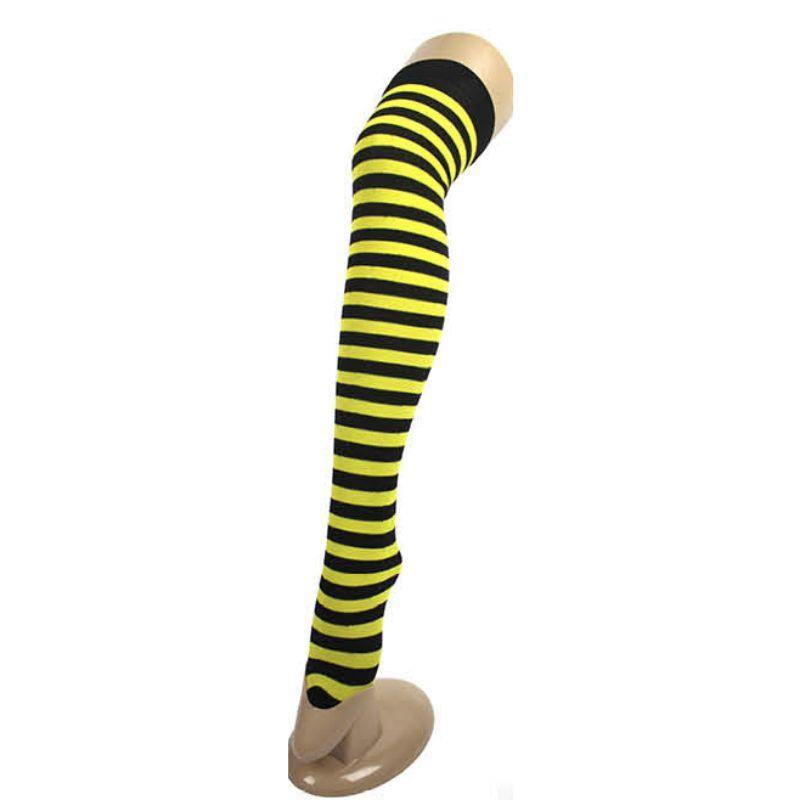 Yellow with Black Over Knee Stocking