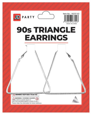 Silver 90s Triangle Earrings - The Base Warehouse