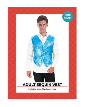 Mens Light Blue Sequin Vest - The Base Warehouse