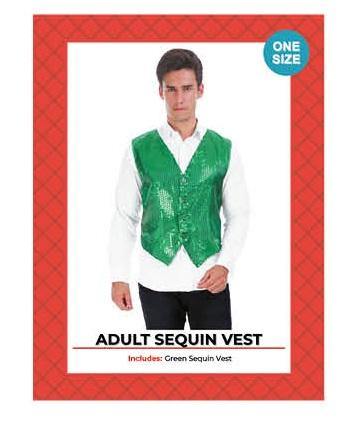 Mens Green Sequin Vest - The Base Warehouse