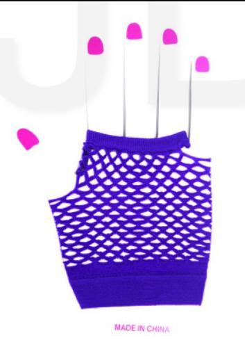 Adults Purple Short Fishnet Glove