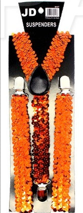 Orange Sequin Suspenders