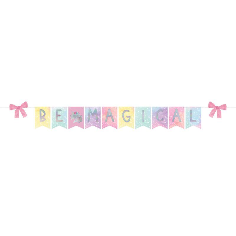 Enchanted Unicorn Be Magical Ribbon Pennant Banner