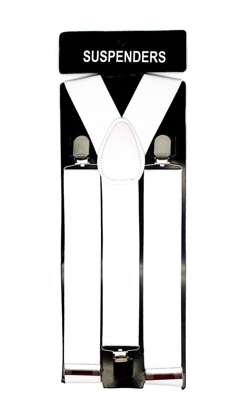 White Wide Suspenders