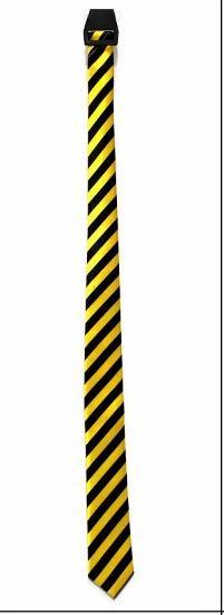 Long Yellow Slim Tie with Stripe