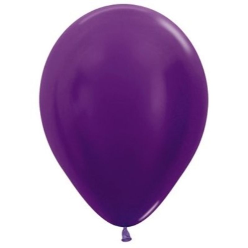 Sempertex 50 Pack Metallic Purple Violet Latex Balloons - 12cm