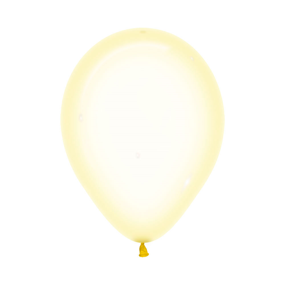 25 Pack Crystal Pastel Yellow Latex Balloons - 30cm - The Base Warehouse