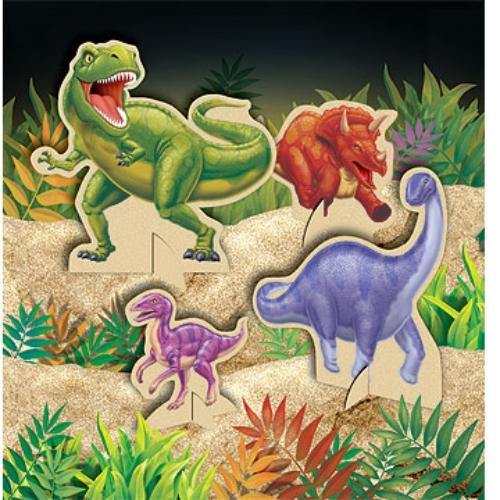 4 Pack Mixed Dinosaur Centrepieces
