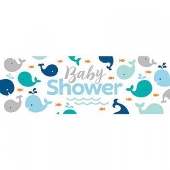Lil Spout Blue Baby Shower Banner - 51cm x 152cm