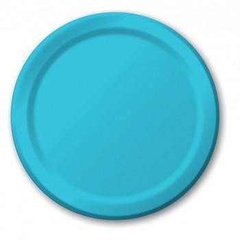 24 Pack Bermuda Blue Dinner Plates Paper - 23cm