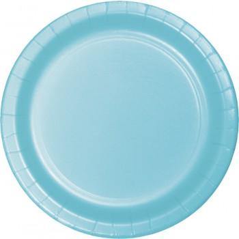 24 Pack Pastel Blue Paper Plates - 23cm