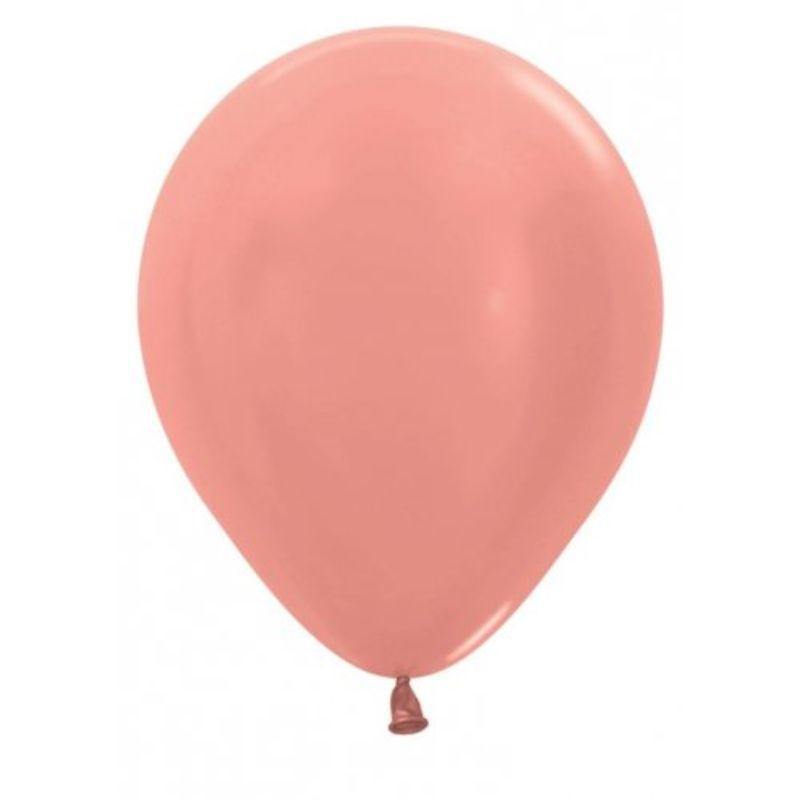 Metallic Rose Gold Latex Balloons - 12cm